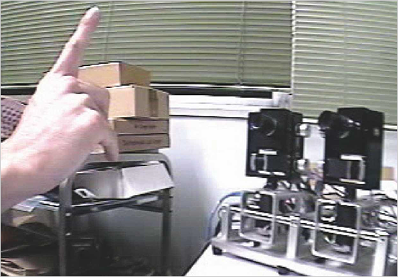 NM網膜を用いた両眼視ロボットビジョン