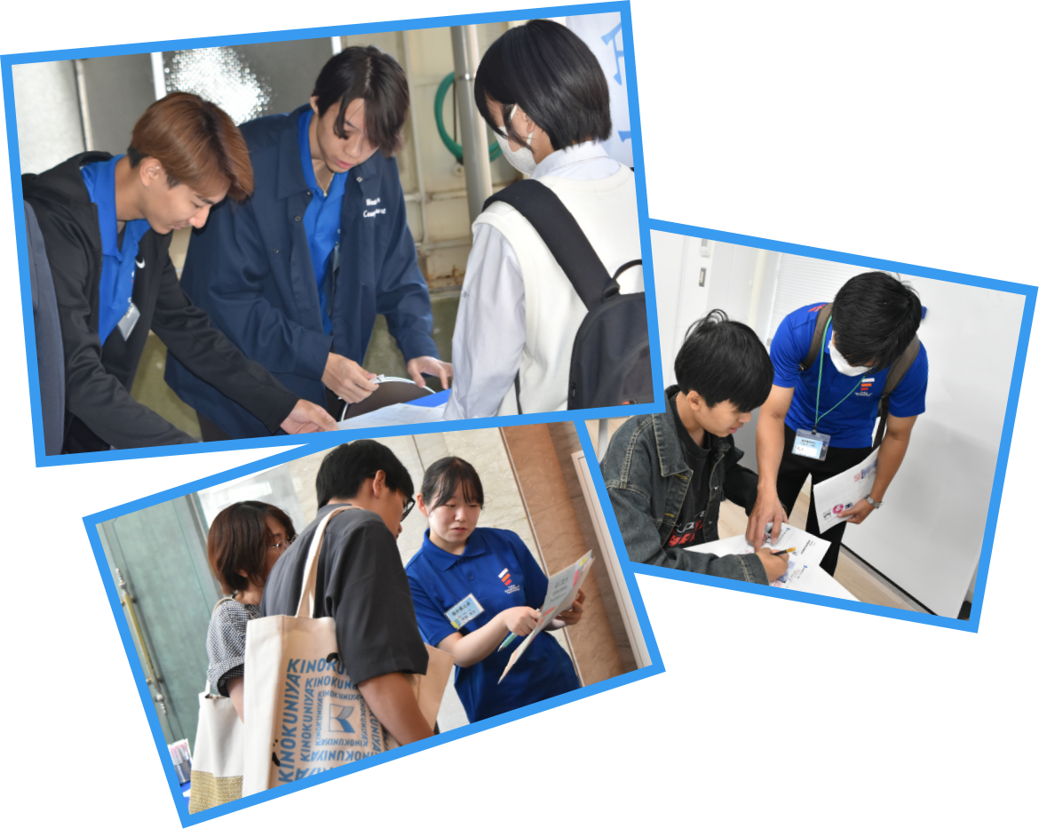 学生が主導するオープンキャンパスの様子