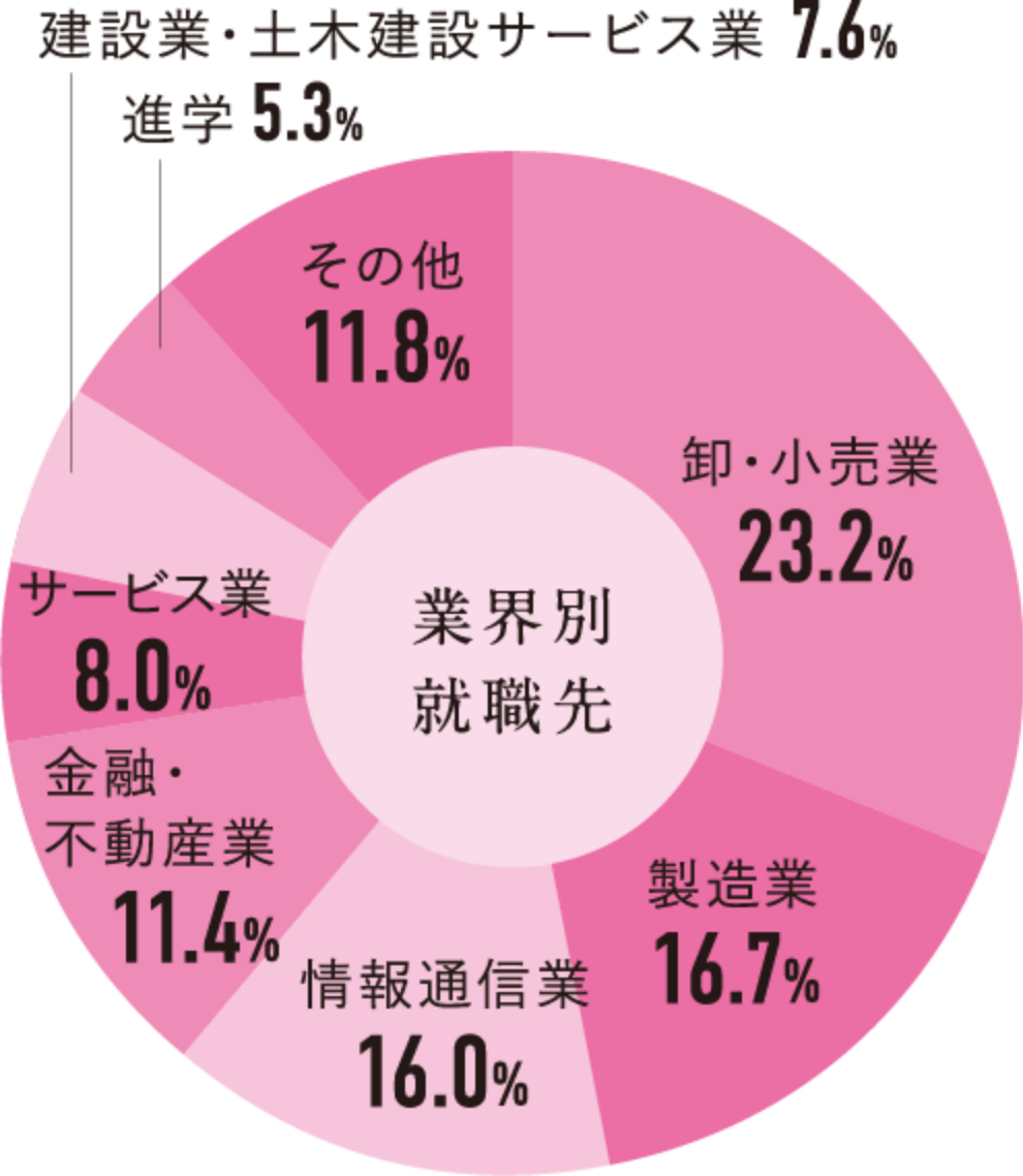 業界別就職先円グラフ