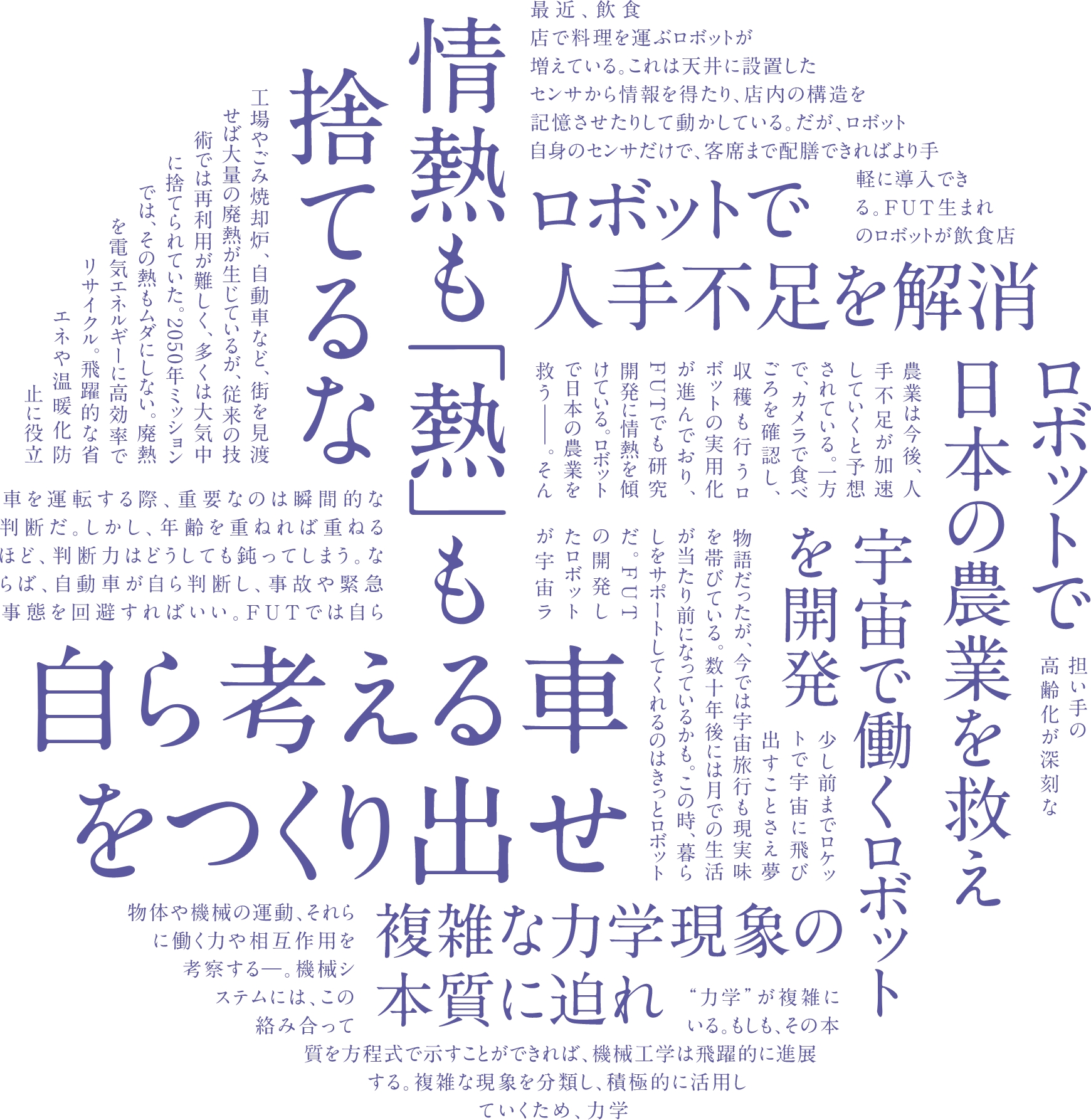 機械工学科のキャッチ文言地球儀