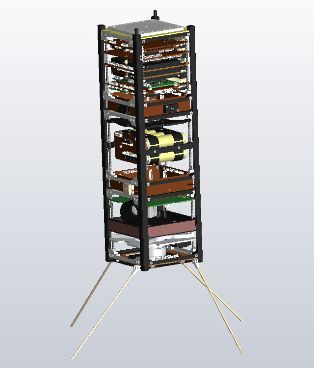 FUT超小型人工衛星イメージ図 (W10cm×D10cm×H30cm)